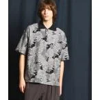 ポロシャツ 「UNISEX」Leaf Back Cut Jacquard Prime-Over Short Sleeve Polo Shirt/リーフ