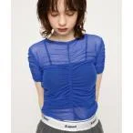 tシャツ Tシャツ SHEER GATHER CUT TOPS シアー ギャザー カット トップス レディース