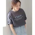 tシャツ Tシャツ 刺繍ロゴシアーブラウスＴシャツ レディース