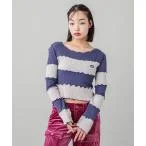 tシャツ Tシャツ STRIPED CROPPED TOP レディース