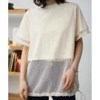 tシャツ Tシャツ メッシュコンビドロストトップス レディース