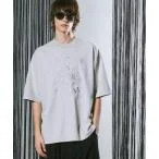 tシャツ 「UNISEX」「ALOHA」Embroidery Powder Bleach Prime-Over Crew Neck T-Shirt/ア