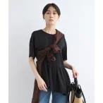 tシャツ Tシャツ 「洗える／サテン素材」ペプラムデザインブラウス レディース