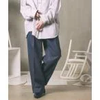 スラックス 「UNISEX」4 Colors Chambray Washable Wool Prime-Wide One Tuck Pants/4色シ