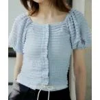 シャツ ブラウス FRILL PUFF CUT TOPS フリル パフ カット トップス レディース