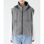 アウター ANGLAN / アングラン Nylon Hidden Hood Crop Vest レディース