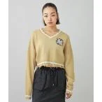 ニット EMBLEM V-NECK KNIT TOP レディース