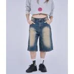 パンツ DOUBLE KNEE DENIM HALF PANTS レディース