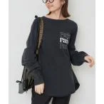 tシャツ Tシャツ PARIS logo long tee レディース