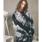 トレーナー スウェット 「UNISEX」Tie-Dye Bleach Hand Embroidery Prime-Over Crew Neck Swe