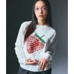 tシャツ Tシャツ GLITTER STRAWBERRY L/S TEE レディース