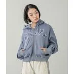 パーカー X-girl STAR LOGO ZIP UP HOODIE レディース