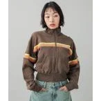 スウェット STRIPED COMPACT SWEAT TRACK TOP レディース