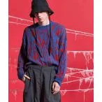 セーター ニット 「UNISEX」Prime-Over Thunder Mesh Jacquard Crew Neck Knit Pullover/プ