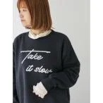 tシャツ Tシャツ 箔プリント裏起毛スウェット レディース